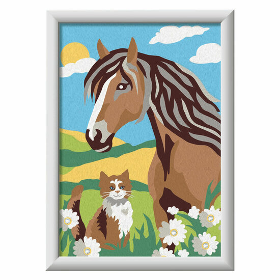 Ravensburger CreArt Schilderen op Nummer - Paard en Poesje