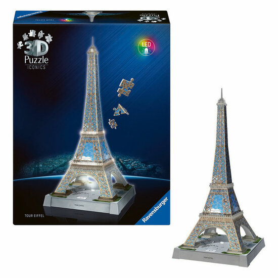 Ravensburger 3D Puzzel Iconics Eiffeltoren - Met Licht - 243st.