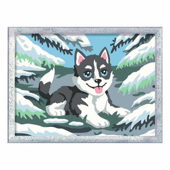 Ravensburger CreArt Schilderen op Nummer - Ondeugende Husky