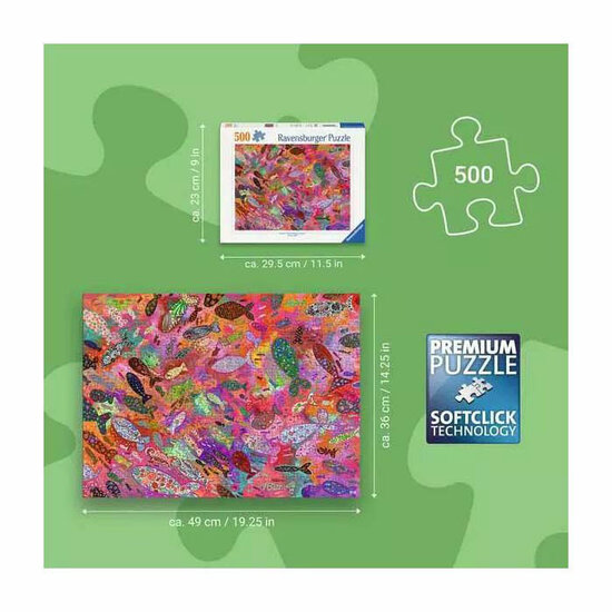 Ravensburger Legpuzzel Fish in Fuchsia - 500st.