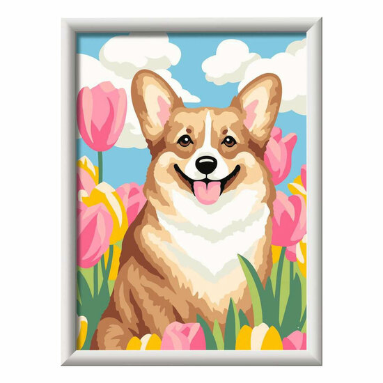 Ravensburger CreArt Schilderen op Nummer - Bloemrijke Corgi
