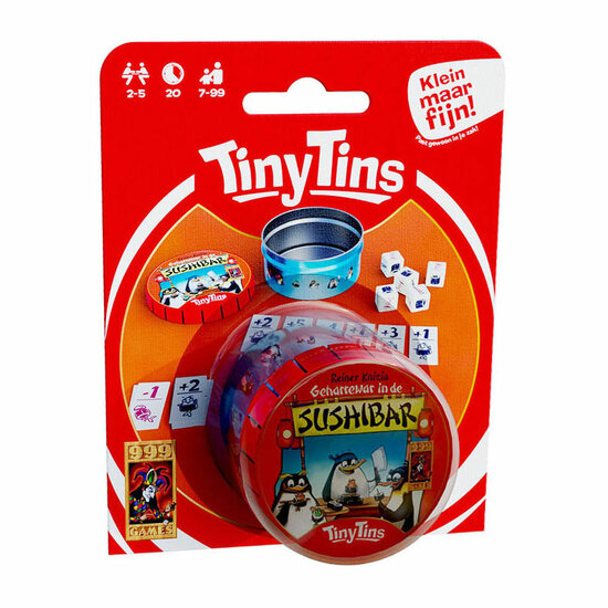 999 Games Tiny Tins Geharrewar in de Sushibar - Dobbelspel