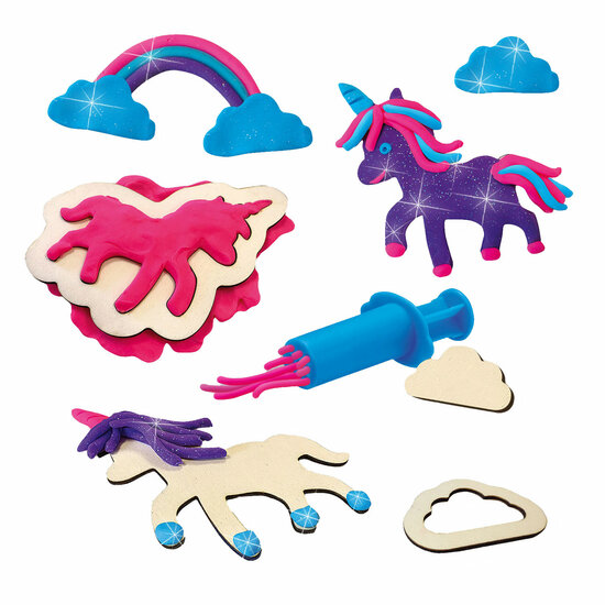SES Klei - Unicorns Neon Glitter - 3 Kleipotjes