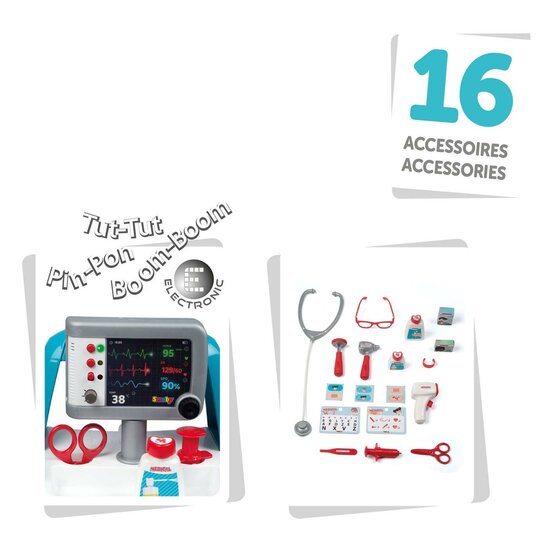Smoby Elektronische Doktertrolley, 16dlg.