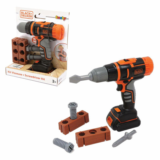 Smoby Black &amp; Decker Boor met Schroevendraaierset, 7dlg.