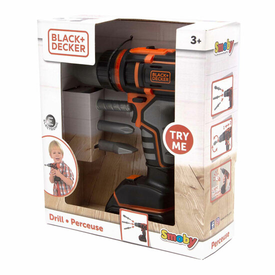 Smoby Black &amp; Decker Boor met 3 Bitjes