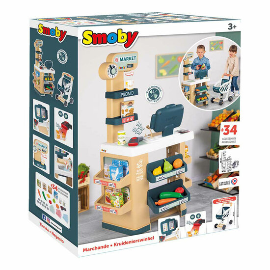 Smoby Supermarkt Klein met Accessoires, 34dlg.