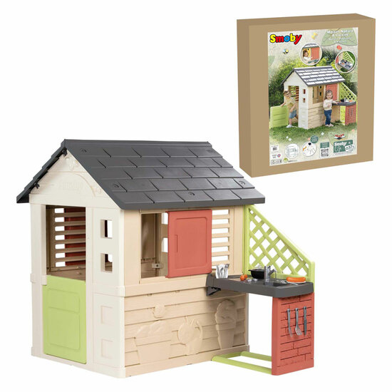 Smoby Life Speelhuis Natuur met Buitenkeuken