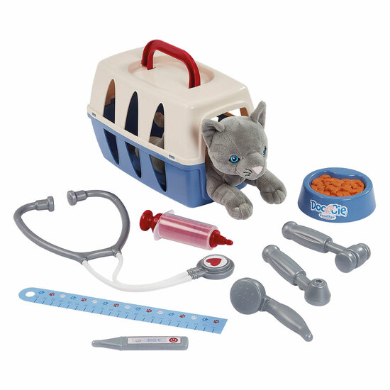 Ecoiffier Doc Cie Dierenartsen Trolley met Kat - 14dlg.