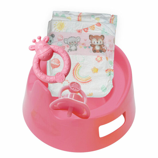 Poppenpotje met Accessoires Roze - 15cm