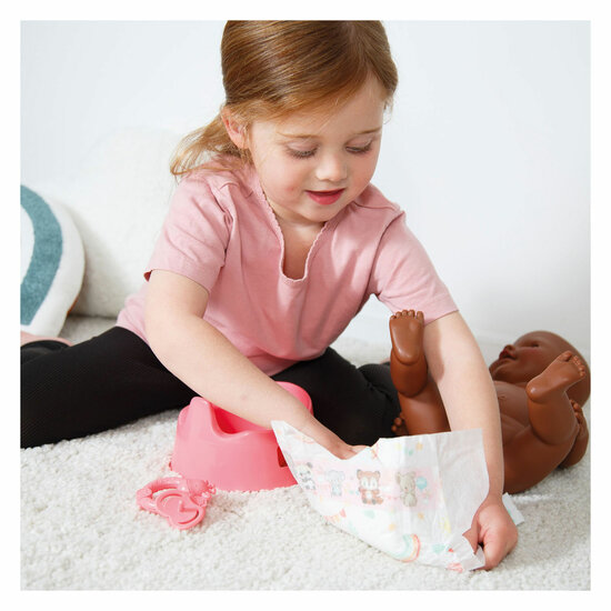 Poppenpotje met Accessoires Roze - 15cm