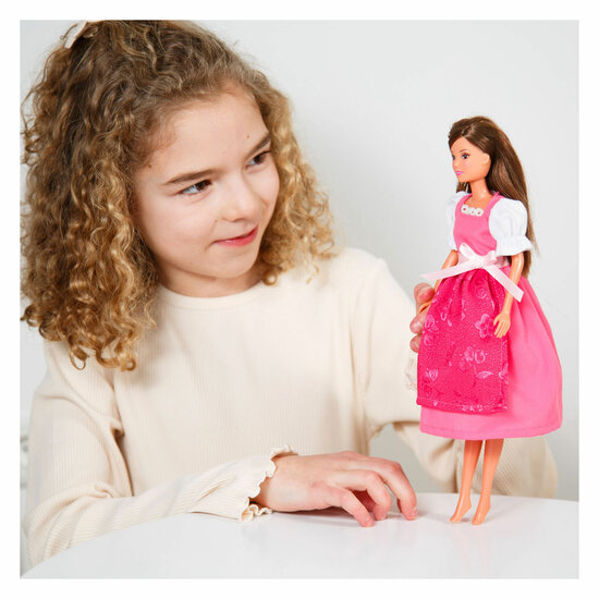 Traditionele Dirndl-jurk voor Modepoppen Pinky - 29cm