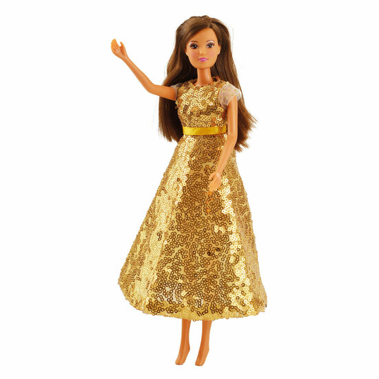 Paillettenjurk Goldstar voor Modepoppen - 29cm