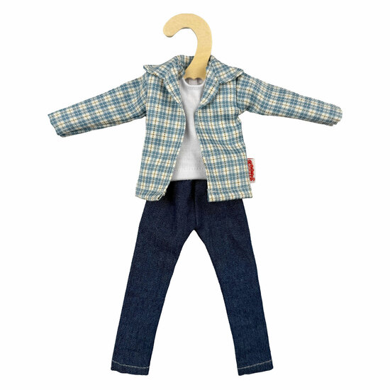 Geruit Overhemd met Jeans voor Modepoppen - 29cm