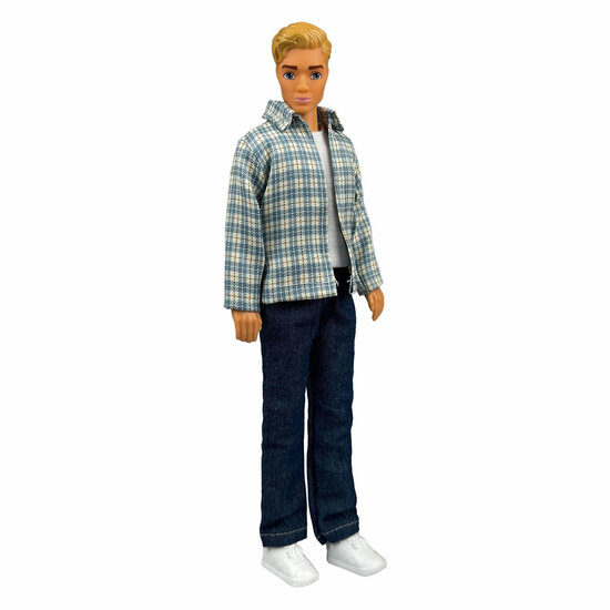 Geruit Overhemd met Jeans voor Modepoppen - 29cm