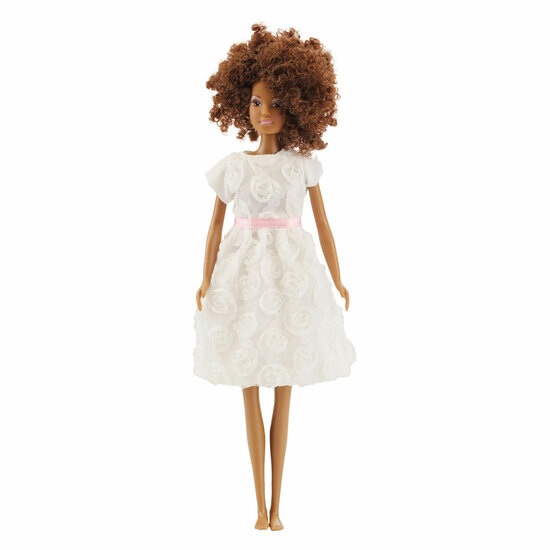Witte Jurk voor Modepoppen - 29cm