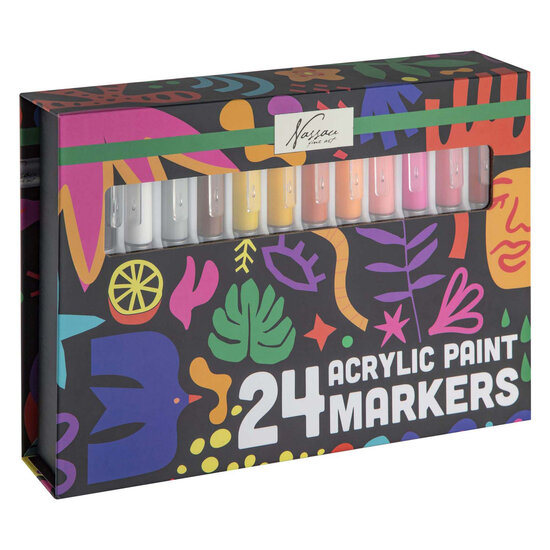 Nassau Grote Acryl Verfmarkers - 24st.