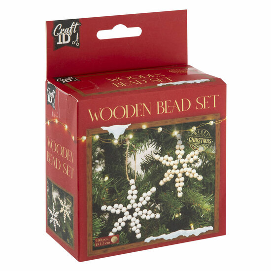 Houten Kralen Kersthangers Set Kerstmis