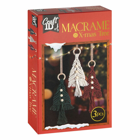 Set Macrame Hangers Kerstbomen - 3st.
