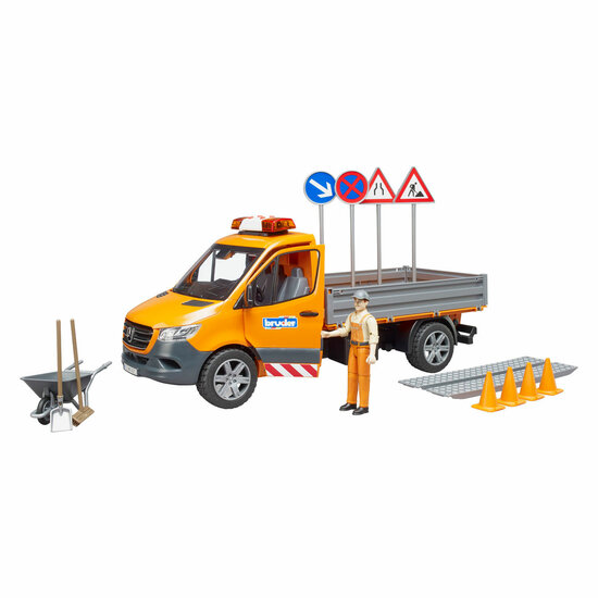 Bruder Mercedes Benz Sprinter Wegenwerken met Licht en Geluid - 1:16