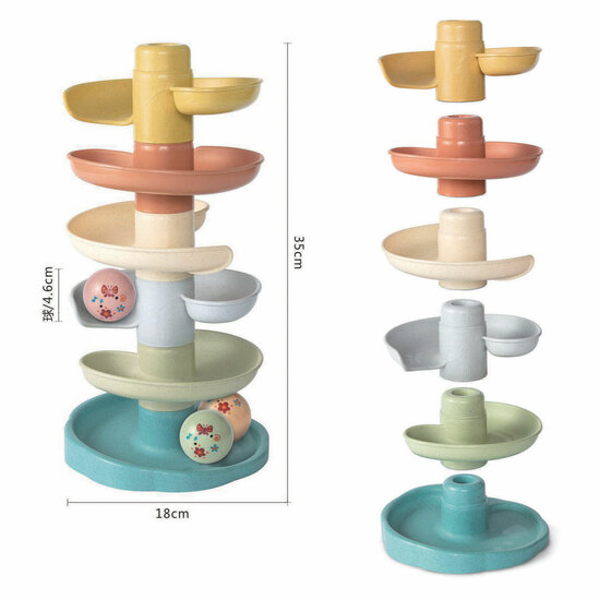 Spiraaltoren Pastel Kleuren - 35cm