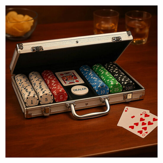 Aluminium Koffer - 300 Pokerchips