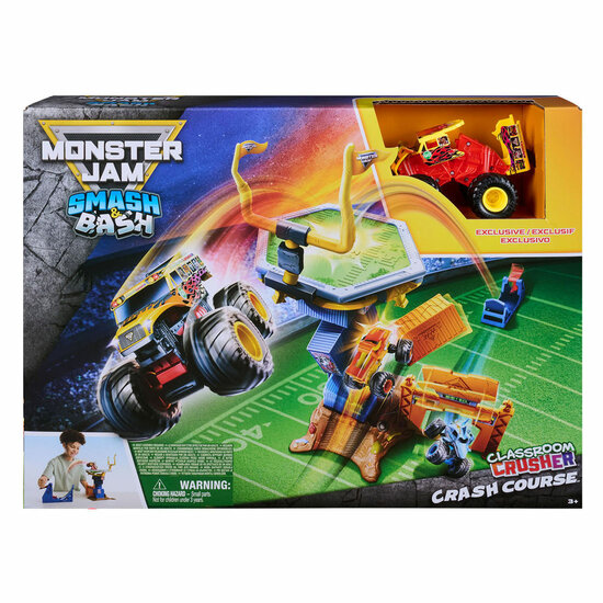 Monster Jam Smash &amp; Bash Crash Course Speelset met Auto - 1:64