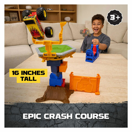 Monster Jam Smash &amp; Bash Crash Course Speelset met Auto - 1:64