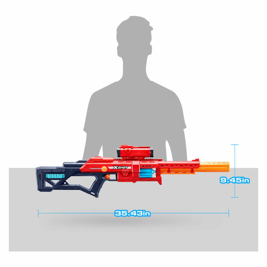 ZURU X-Shot Excel Red Range X8 blaster met 24 Pijlen