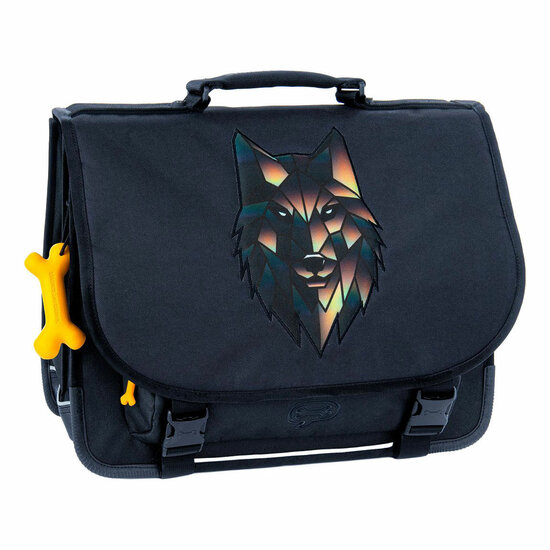 Stones and Bones Wolf Navy Cedar Schooltas