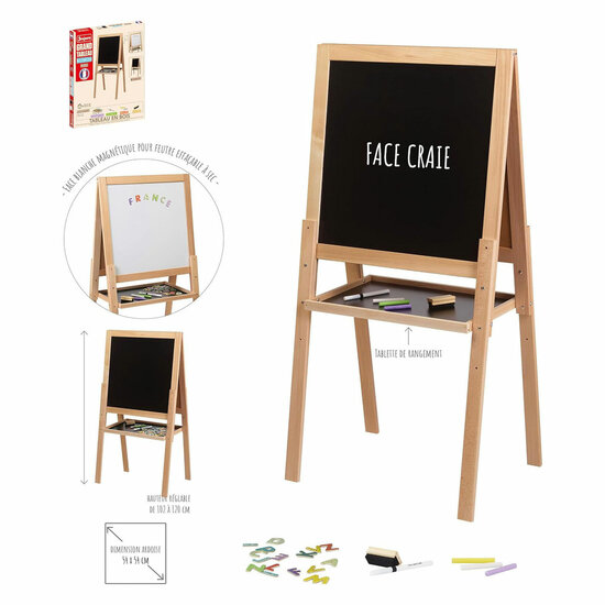Jeujura Houten Dubbelzijdig Krijt en Whiteboard