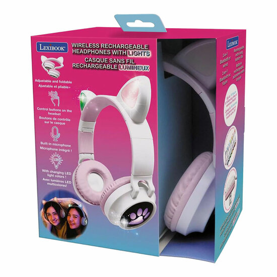 2-in-1 Bluetooth Koptelefoon met Licht Kattenoren