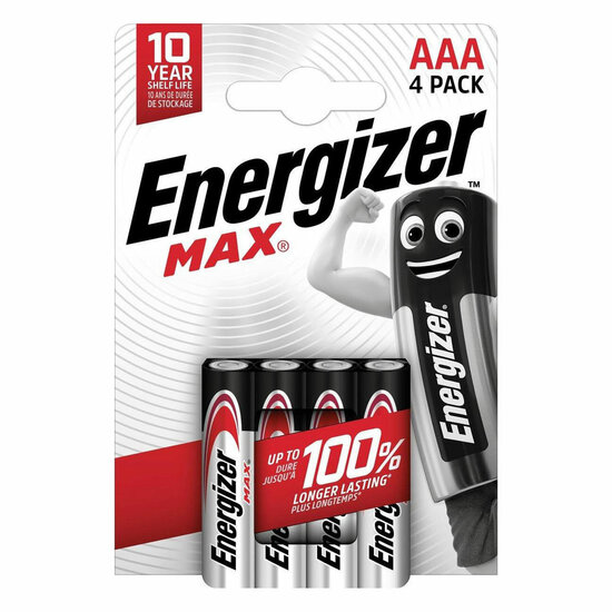 Energizer Max AAA Alkaline Batterijen 4st.