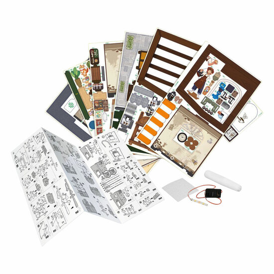 Houten Bouwpakket Diorama Caf?? - 120dlg.