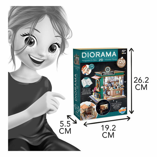 Houten Bouwpakket Diorama Caf?? - 120dlg.