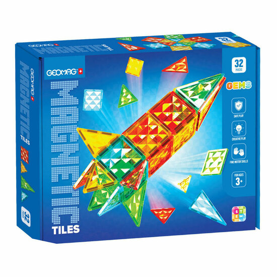 Geomag Magnetische Tegels Edelstenen Raket Set - 32dlg.