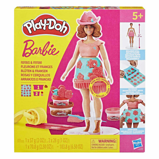 Play-Doh Barbie Bloemen en Franjes - 3 Kleipotjes