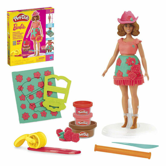 Play-Doh Barbie Bloemen en Franjes - 3 Kleipotjes