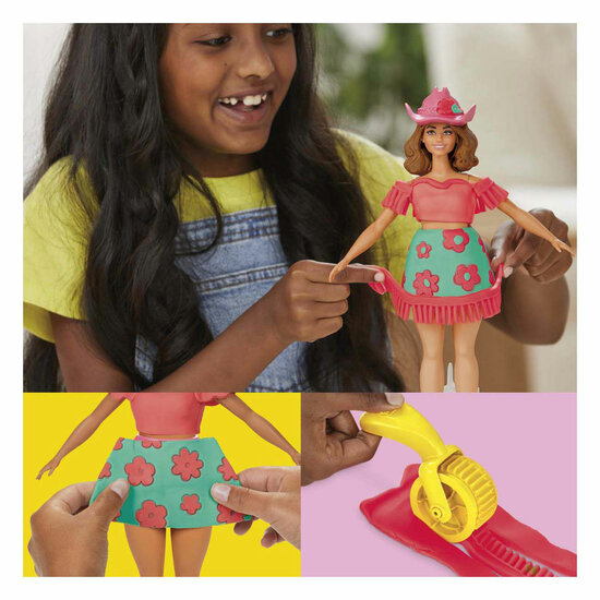 Play-Doh Barbie Bloemen en Franjes - 3 Kleipotjes