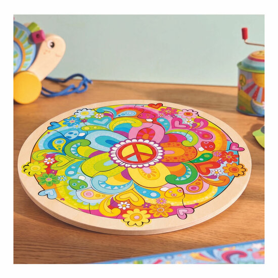 Goki Houten Puzzel Mandala Bloemen - 34dlg.