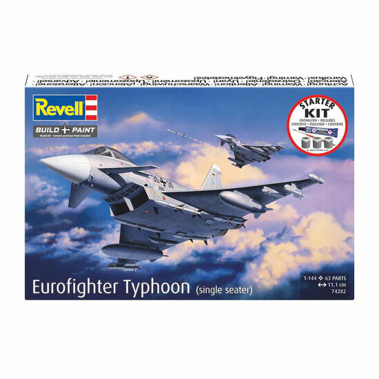 Revell Modelbouwpakket Starter Kit Eurofighter Typhoon (single seater) 1:144 - 63dlg.