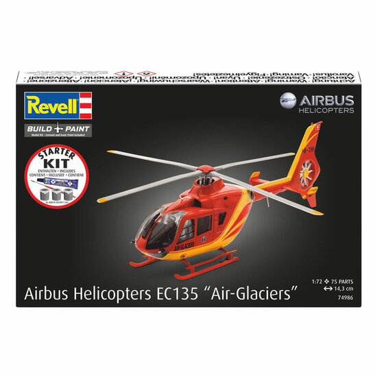 Revell Modelbouwpakket Starter Kit Airbus Helicopters EC135 Air-Glaciers 1:72 - 75dlg.