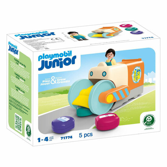 Playmobil Junior Duw- en Grijpvuilniswagen - 71774