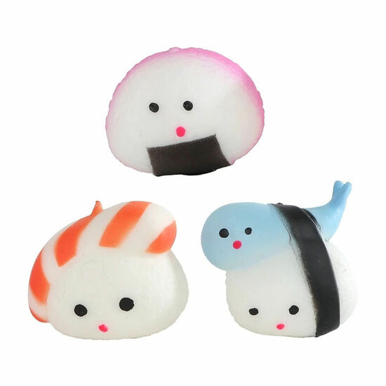 Kawaii Squishy Sushi, 3 stuks