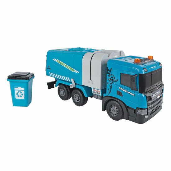 2-Play Scania Vrachtwagen Vuilniswagen Frictie met Licht en Geluid