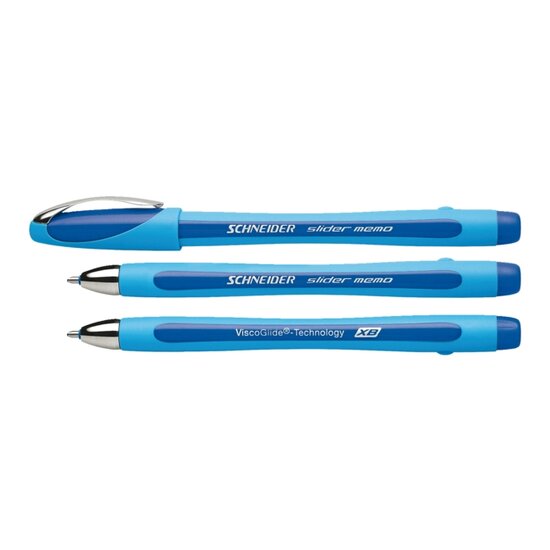Balpen Schneider Slider Memo blauw extra breed