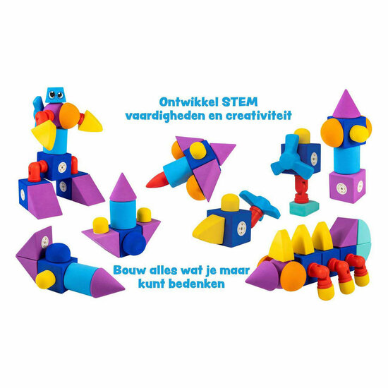 Blockaroo Magnetische Foam Blokken, 60dlg.