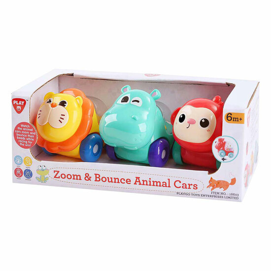 Playgo Zoom &amp; Bounce Dierenauto's - 3st.