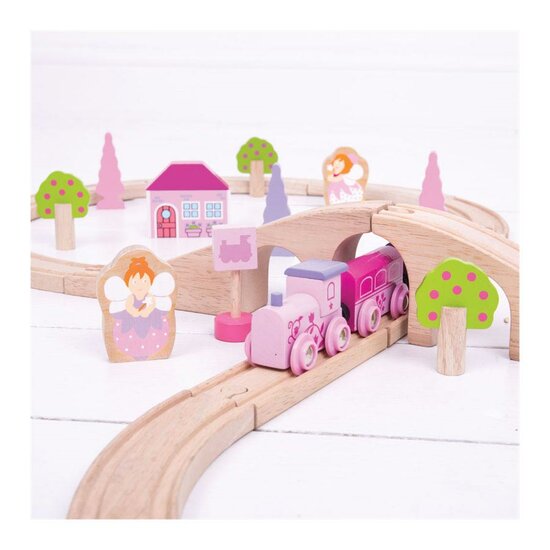 Bigjigs Houten Treinset - Roze, 40dlg. - Foto 6