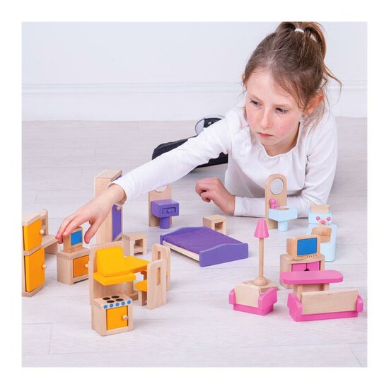 Bigjigs Houten Poppenhuis Meubels, 27dlg. - Foto 6